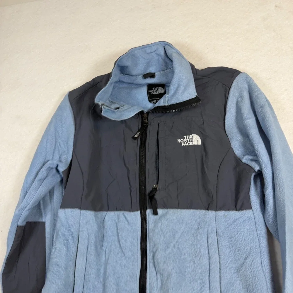 The North Face Denali Fleece Jacket Mens XL Light Blue Grey Full Zip Outdoor